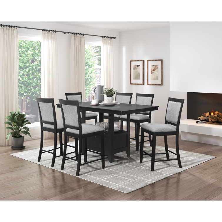 Hokku Designs Hailei 7pcs Counter Height Table Set Wayfair
